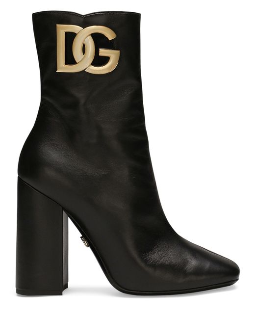 Dolce & Gabbana Black Ankle Boots Jackie aus Leder