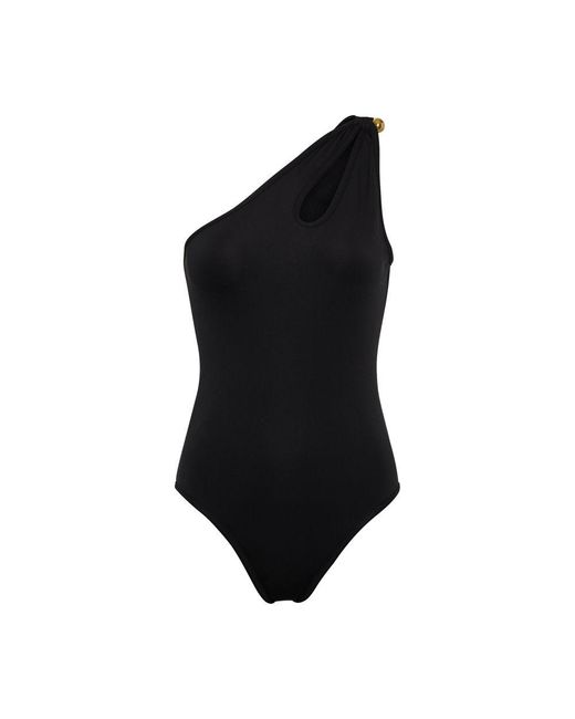 Bottega Veneta Black Asymmetrical Swimsuit