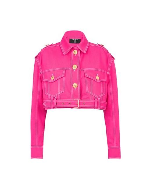 Balmain Pink X Barbie - Cropped Denim Jacket