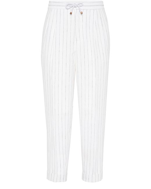 Pantalon coupe Leisure à coulisse Brunello Cucinelli pour homme en coloris White