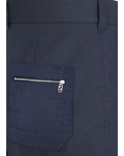 Fendi Blue Cigarette Trousers for men