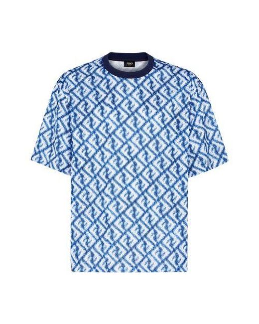 Fendi Blue T-shirt for men