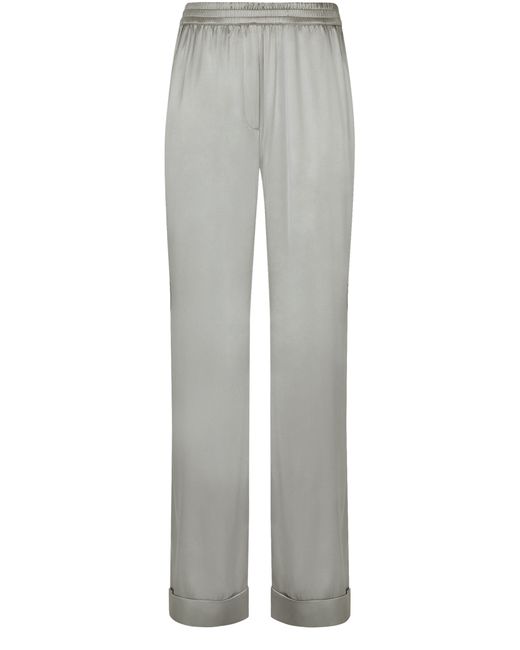 Dolce & Gabbana Gray Kim Satin Pajama Pants With Piping