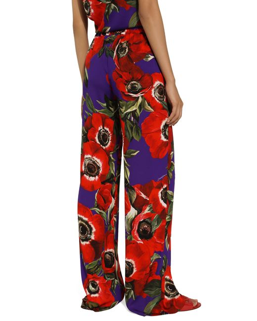 Pantalon ample Anemone Dolce & Gabbana en coloris Red
