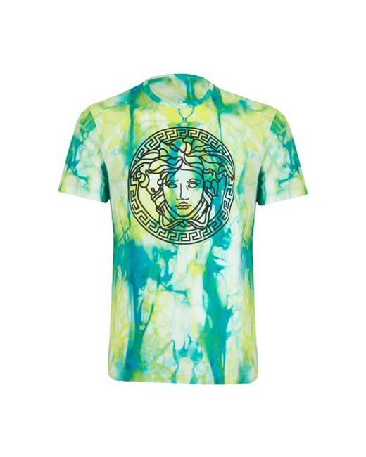 Versace Green Tie And Dye T-shirt for men