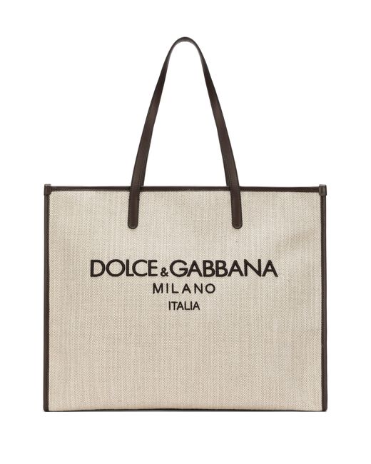 Cabas grand format en toile structurée Dolce & Gabbana pour homme en coloris Natural