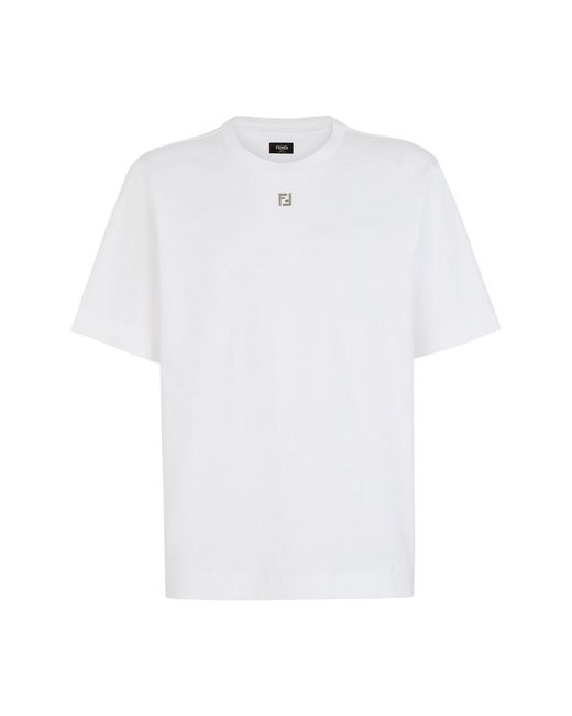 Fendi White Oversized T-Shirt for men