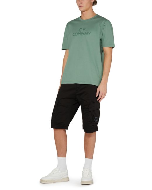 C P Company T-Shirt Twisted aus mercerisiertem Jersey mit Logo 30/2 in Green für Herren