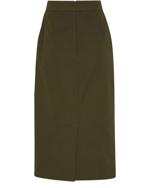 Max Mara Green Cognac Pencil Skirt