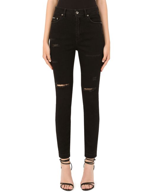 Dolce & Gabbana Black Audrey Jeans With Ripped Details
