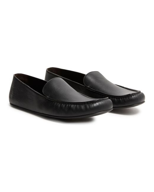 The Row Black Leo Loafers