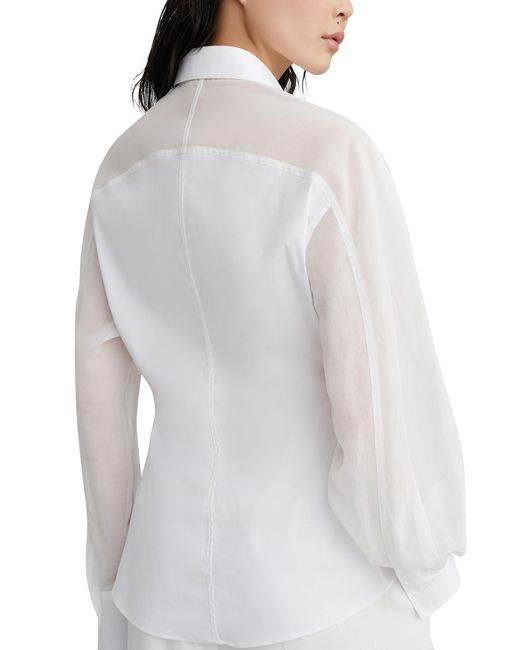 Brunello Cucinelli White Stretchy Poplin Shirt