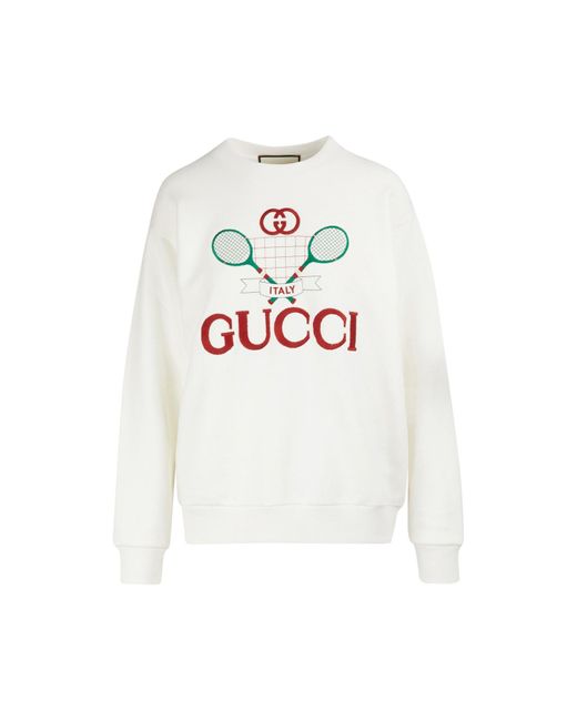 Gucci White Tennis-Sweatshirt GG