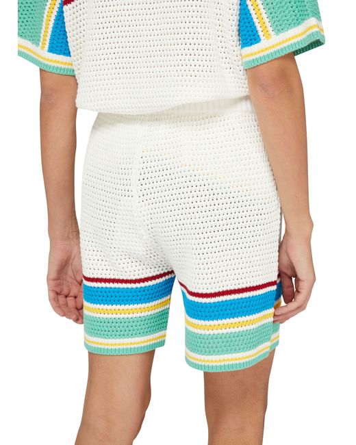 Casablancabrand White Crochet Effect Tennis Shorts for men