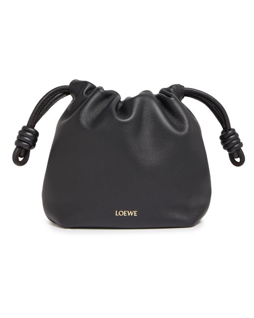 Loewe Black Leather Mini Flamenco Purse
