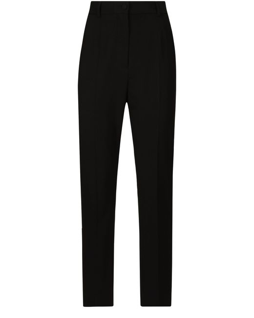 Dolce & Gabbana Black High-Waisted Wool Pants