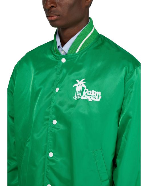 Palm Angels Green Douby Light Varsity Jacket for men