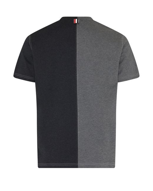 Thom Browne Kurzarm-T-Shirt aus Baumwolle in Black für Herren