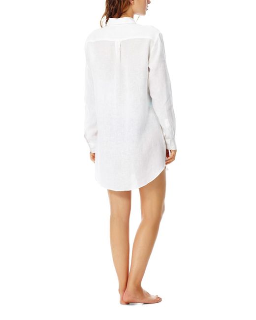 Vilebrequin Leinen Einfarbiges Hemdkleid aus Leinen in Weiß | Lyst DE