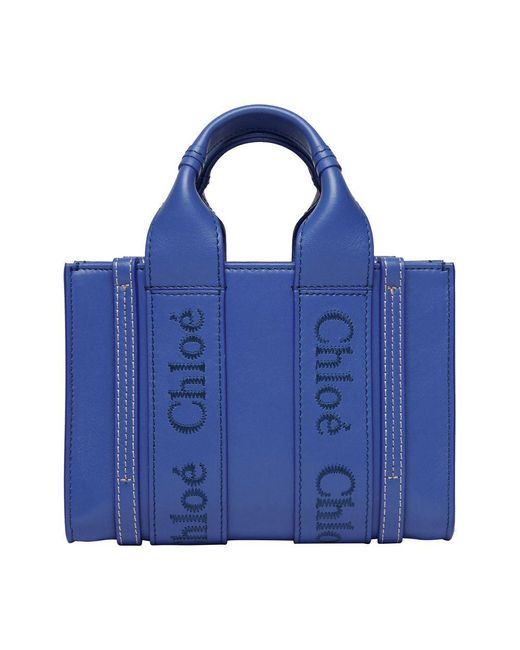 Chloé Blue Woody Mini Tote Bag