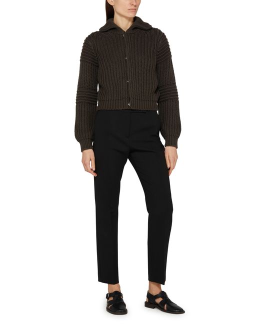 Lemaire Black Chunky Cardigan With Snaps