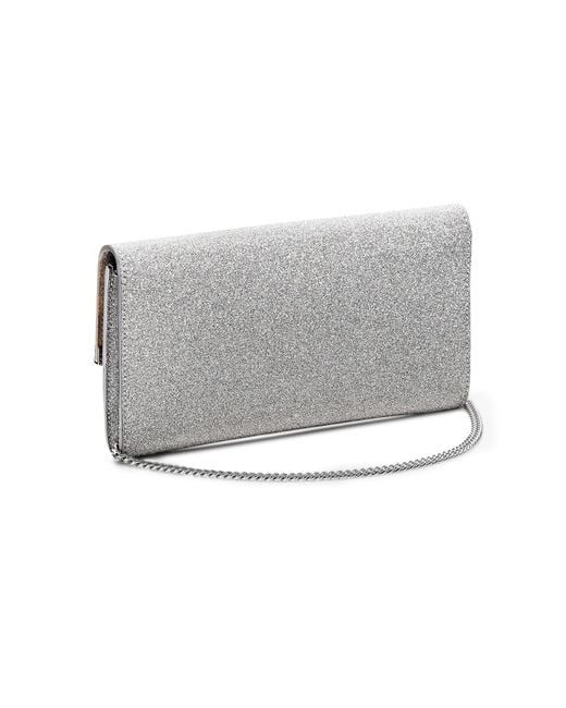 Jimmy Choo Metallic Emmie Glitter Leather Clutch