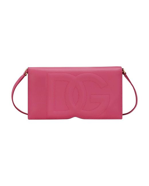 Dolce & Gabbana Pink Dg Logo Phone Bag