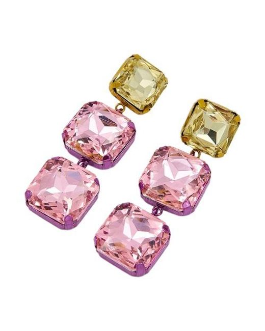 Essentiel Antwerp Pink Dickie Rhinestone Earrings