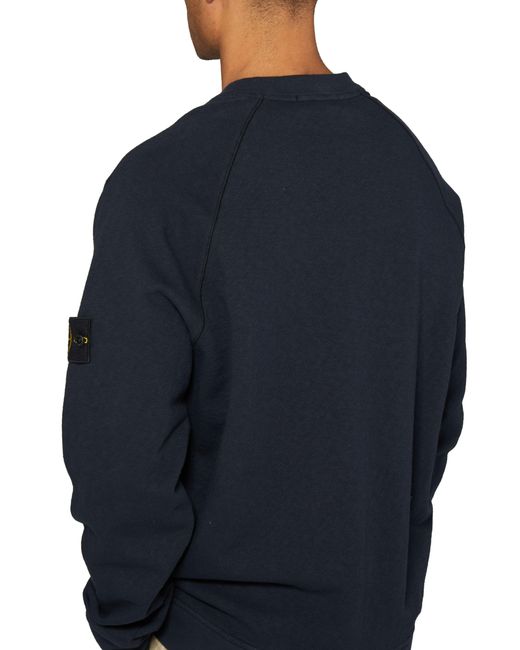 Stone Island Sweatshirt mit Logo-Patch in Blue für Herren