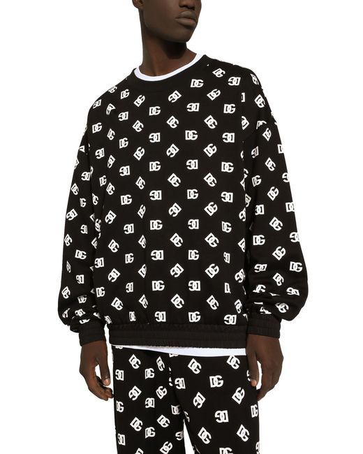 Dolce & Gabbana Black Round-neck Sweatshirt for men