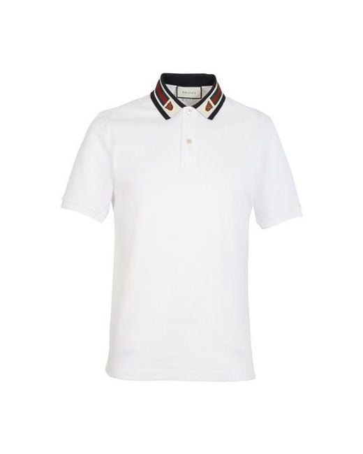 Gucci Tiger-patch Cotton-blend Piqué Polo Shirt in White for Men | Lyst  Canada