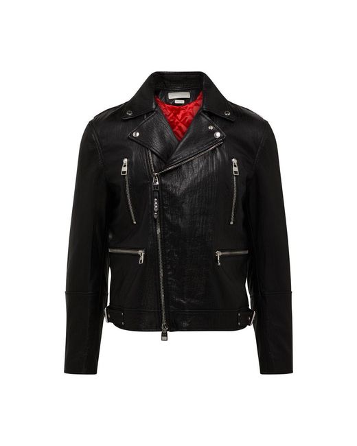 Alexander McQueen Black Leather Jacket for men