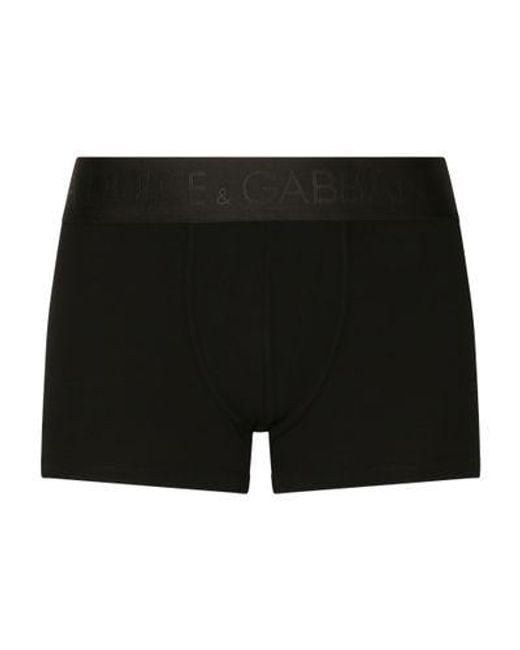 Dolce & Gabbana Black Bi-Elastic Jersey Regular Boxers for men
