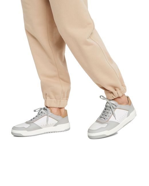 Sneakers en cuir de veau Brunello Cucinelli pour homme en coloris Gray