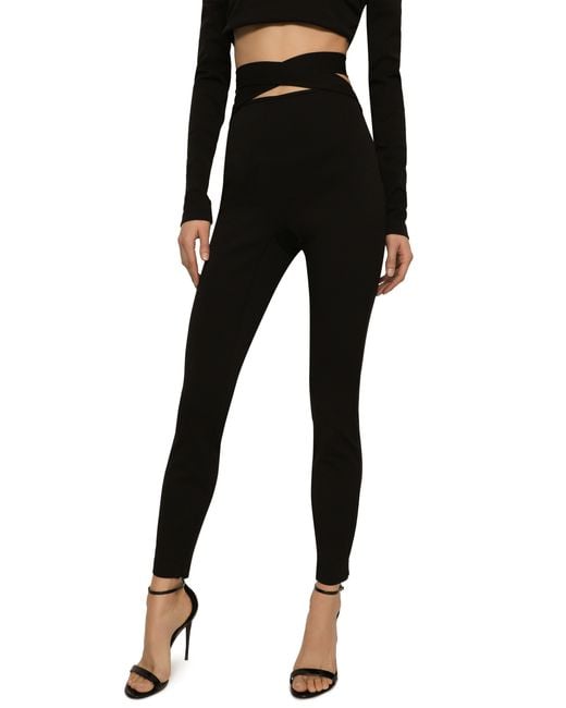 Dolce & Gabbana Black High-rise Cutout Skinny Pants