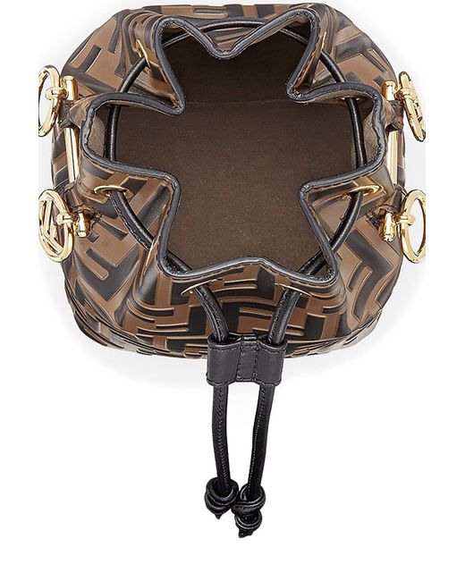 Fendi, Mon Trésor small embossed leather bucket bag, NET-A-PORTER.COM  #smallblackdrawstringbag
