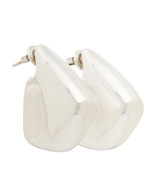 Bottega Veneta White Small Fin Earrings