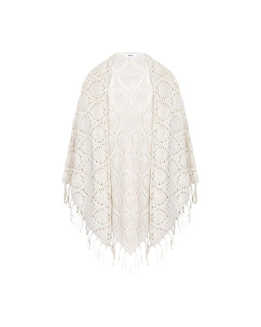 Not Shy White Lorry Cashmere Cape