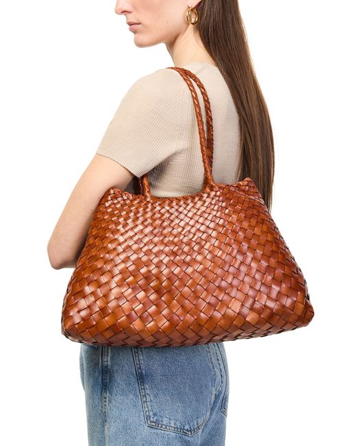 Dragon Diffusion Brown Santa Croce Large Shoulder Bag