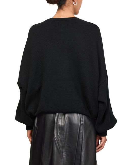 Khaite Black Wolfe Cashmere V-Neck Sweater