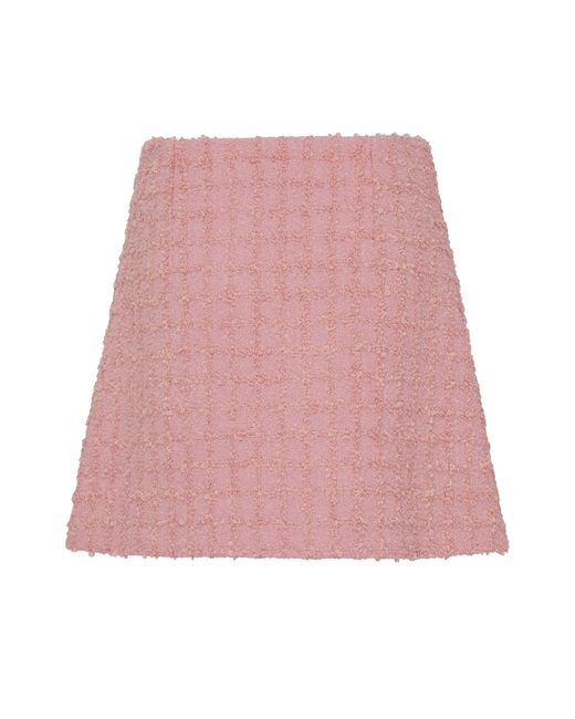 Versace Pink Heritage Textured Tweed Skirt