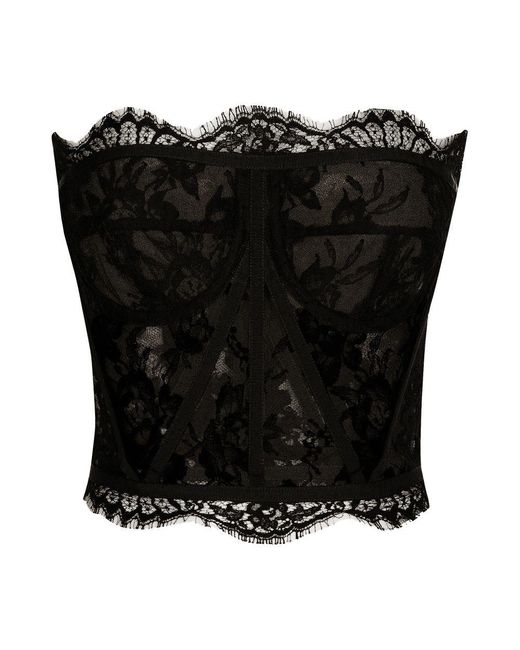 Dolce & Gabbana Black Lace Bustier