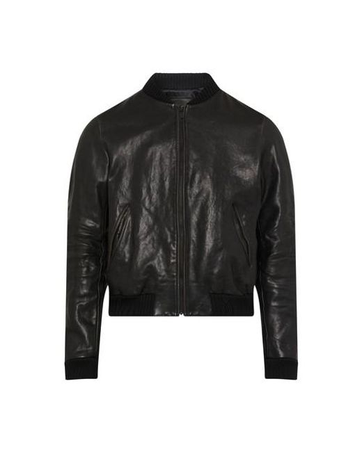 Prada Bomber Jacket In Leather in Black for Men | Lyst UK