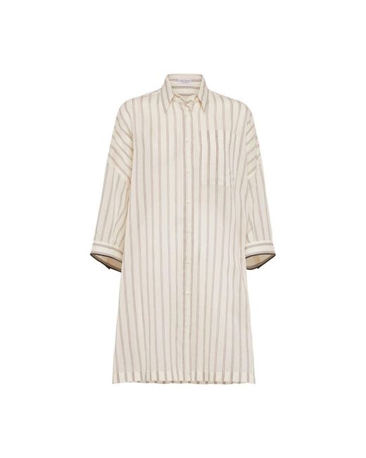 Brunello Cucinelli Natural Shirt With Monile
