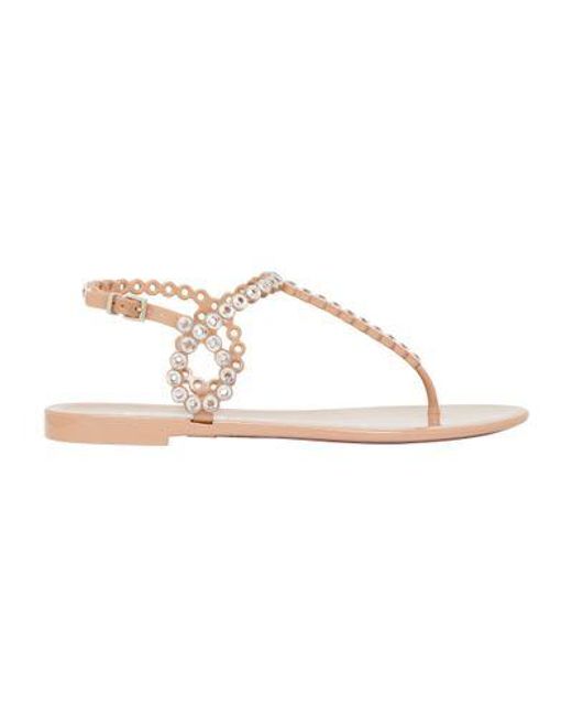 Aquazzura Pink Almost Bare Crystal Jelly Sandals