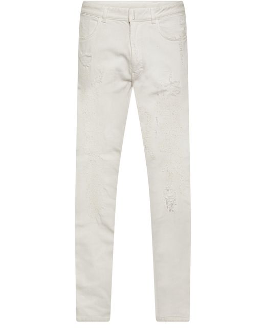 Givenchy Gray Slift Fit Jeans In Destroyed Denim for men