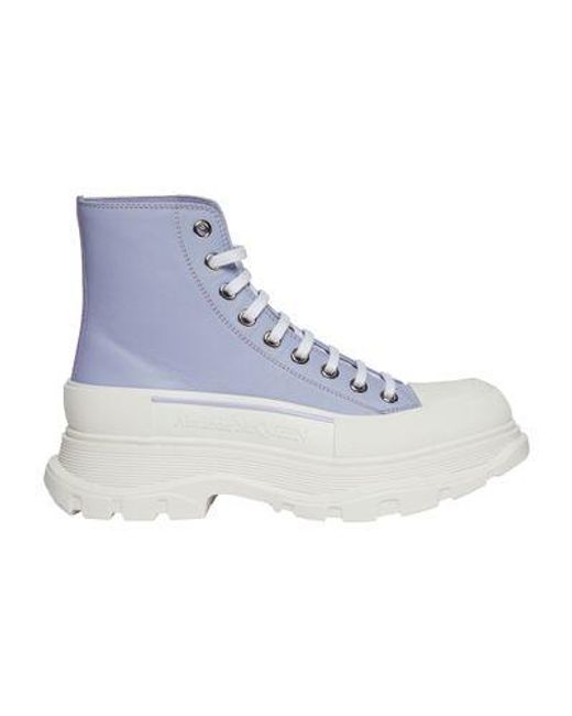 Alexander McQueen Blue Tread Slick Ankle Boots