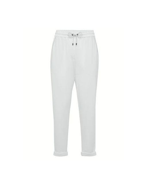 Brunello Cucinelli Lightweight Cotton Fleece Pants in White