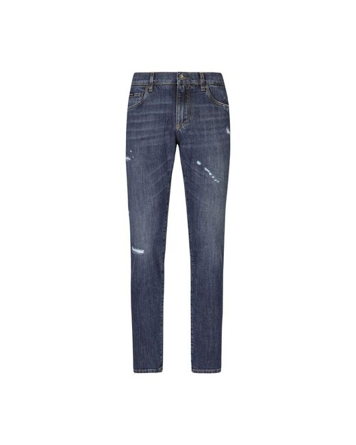 Dolce & Gabbana Blue Slim-Fit Stretch Denim Jeans for men