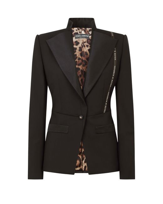 Dolce & Gabbana Black Single-Breasted Woolen Jacket